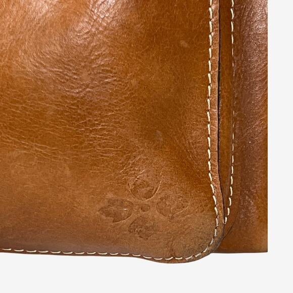 Patricia Nash Saddle Tan Leather Crossbody Bag Vintage Buckle Front Purse - Picture 3 of 16